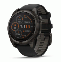 fēnix 8 – 47 mm, Solar, Sapphire Sapphire, Carbon grey DLC titanium with Black/pebble grey silicone band- 010-02906-11 - Garmin
